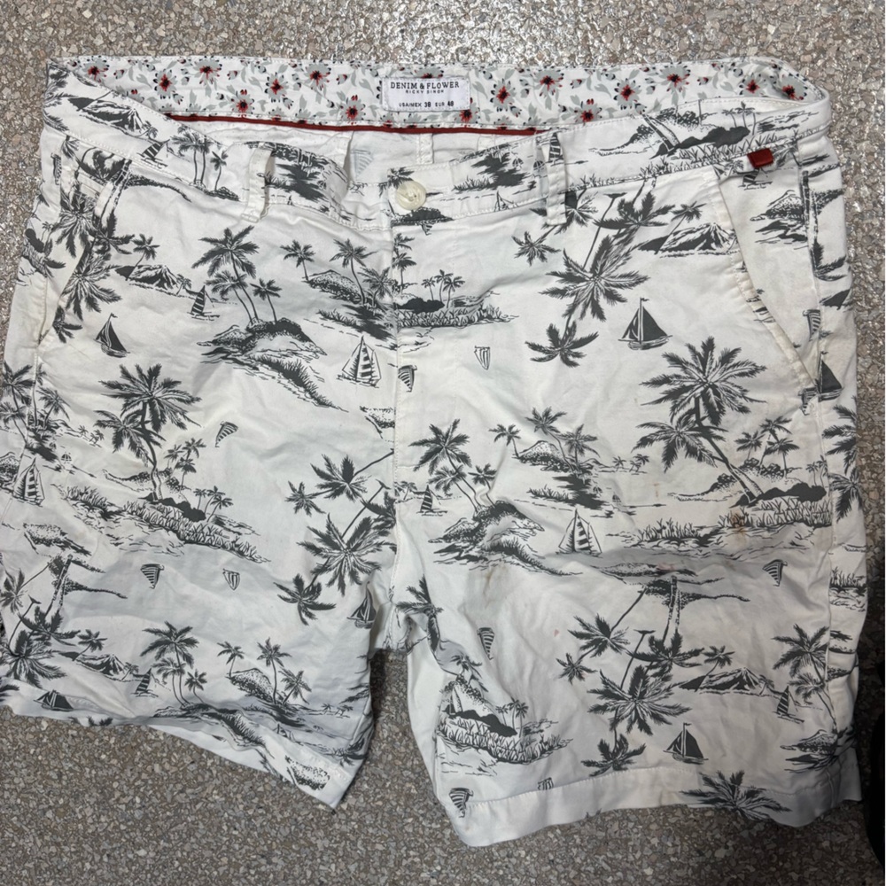 Denim and Flower Shorts
